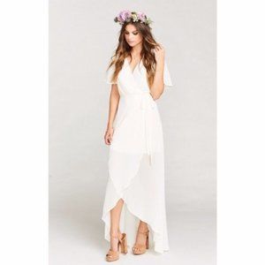 Show Me Your Mumu Sophia Wrap Dress Ivory Size XL